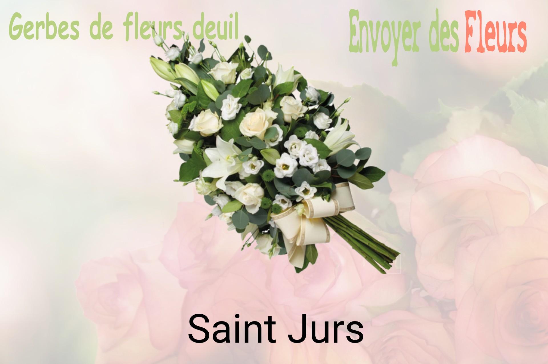 Gerbe de fleurs de deuil livrée à Saint-Jurs